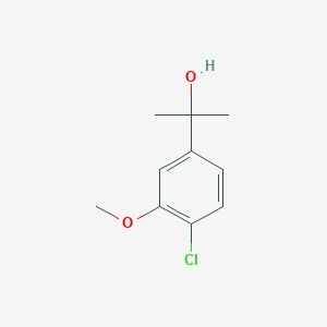 molecular formula C10H13ClO2 B13614566 2-(4-Chloro-3-methoxyphenyl)propan-2-ol 