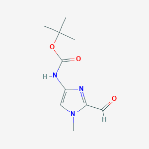 molecular formula C10H15N3O3 B13614591 tert-butylN-(2-formyl-1-methyl-1H-imidazol-4-yl)carbamate 