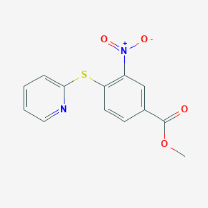 molecular formula C13H10N2O4S B1361482 Methyl 3-nitro-4-(pyridin-2-ylthio)benzoate CAS No. 346598-59-2