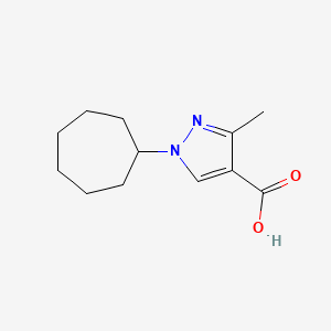 molecular formula C12H18N2O2 B13615095 1-Cycloheptyl-3-methyl-1h-pyrazole-4-carboxylic acid 