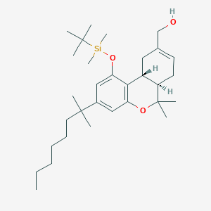 molecular formula C31H52O3Si B136151 [(6Ar,10aR)-1-[tert-butyl(dimethyl)silyl]oxy-6,6-dimethyl-3-(2-methyloctan-2-yl)-6a,7,10,10a-tetrahydrobenzo[c]chromen-9-yl]methanol CAS No. 137945-53-0