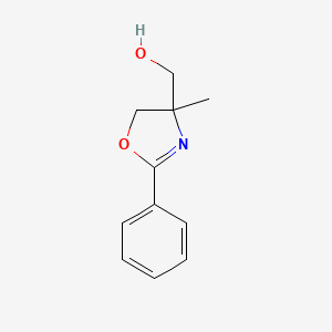molecular formula C11H13NO2 B1361516 (4-Methyl-2-phenyl-4,5-dihydro-1,3-oxazol-4-yl)methanol CAS No. 5448-32-8
