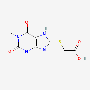 molecular formula C9H10N4O4S B1361537 2-[(1,3-dimethyl-2,6-dioxo-2,3,6,9-tetrahydro-1H-purin-8-yl)sulfanyl]acetic acid CAS No. 82331-12-2