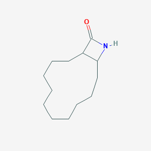 molecular formula C13H23NO B13615379 13-Azabicyclo[10.2.0]tetradecan-14-one 