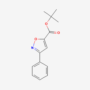 molecular formula C14H15NO3 B13615580 Tert-butyl3-phenyl-1,2-oxazole-5-carboxylate 