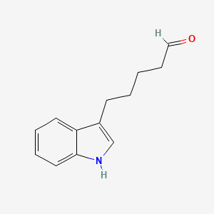 molecular formula C13H15NO B13615607 5-(1H-indol-3-yl)pentanal 