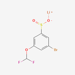 molecular formula C7H4BrF2LiO3S B13615614 Lithium(1+)3-bromo-5-(difluoromethoxy)benzene-1-sulfinate 