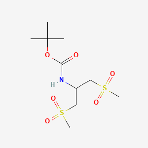 molecular formula C10H21NO6S2 B13615694 tert-butylN-(1,3-dimethanesulfonylpropan-2-yl)carbamate 