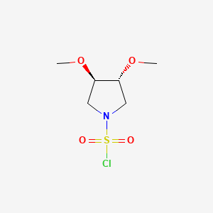 molecular formula C6H12ClNO4S B13615729 trans-3,4-Dimethoxypyrrolidine-1-sulfonyl chloride 