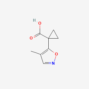 molecular formula C8H9NO3 B13615734 1-(4-Methyl-1,2-oxazol-5-yl)cyclopropane-1-carboxylic acid 
