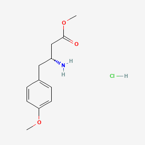 molecular formula C12H18ClNO3 B13615745 methyl(3R)-3-amino-4-(4-methoxyphenyl)butanoatehydrochloride 