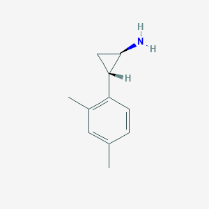 molecular formula C11H15N B13615778 rac-(1R,2S)-2-(2,4-dimethylphenyl)cyclopropan-1-amine 