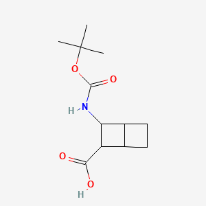 molecular formula C12H19NO4 B13615927 3-{[(Tert-butoxy)carbonyl]amino}bicyclo[2.2.0]hexane-2-carboxylic acid 