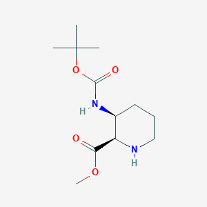 molecular formula C12H22N2O4 B13616089 methyl (2R,3S)-3-[(2-methylpropan-2-yl)oxycarbonylamino]piperidine-2-carboxylate 