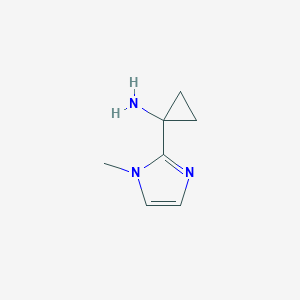 molecular formula C7H11N3 B13616096 Cyclopropanamine, 1-(1-methyl-1H-imidazol-2-yl)- 