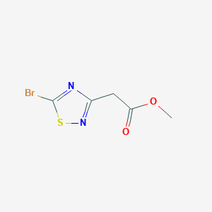 molecular formula C5H5BrN2O2S B13616212 Methyl 2-(5-bromo-1,2,4-thiadiazol-3-yl)acetate 