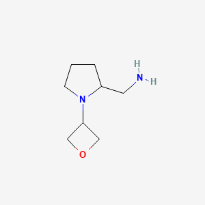 molecular formula C8H16N2O B13616246 (1-(Oxetan-3-yl)pyrrolidin-2-yl)methanamine 