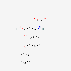 molecular formula C20H23NO5 B13616271 (3S)-3-{[(tert-butoxy)carbonyl]amino}-3-(3-phenoxyphenyl)propanoicacid CAS No. 1366558-14-6