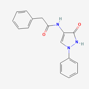 molecular formula C17H15N3O2 B1361634 2-Phenyl-4-phenylacetamido-3-pyrazolin-5-one CAS No. 60588-53-6
