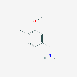 molecular formula C10H15NO B13616401 1-(3-methoxy-4-methylphenyl)-N-methylmethanamine CAS No. 1094755-12-0