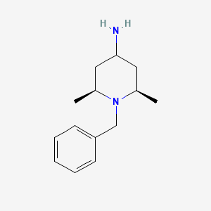 molecular formula C14H22N2 B13616469 rel-(2R,6S)-1-Benzyl-2,6-dimethylpiperidin-4-amine 