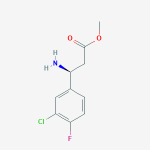 molecular formula C10H11ClFNO2 B13616606 Methyl (S)-3-amino-3-(3-chloro-4-fluorophenyl)propanoate 