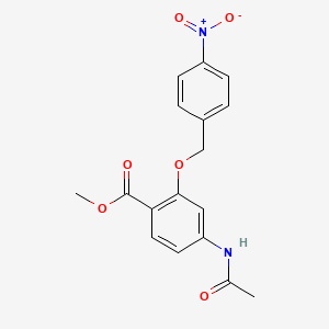 molecular formula C17H16N2O6 B1361665 Methyl 4-(acetylamino)-2-[(4-nitrobenzyl)oxy]-benzenecarboxylate CAS No. 1033463-24-9