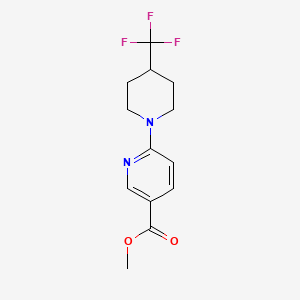 molecular formula C13H15F3N2O2 B1361667 6-[4-(三氟甲基)哌啶基]烟酸甲酯 CAS No. 1033463-23-8