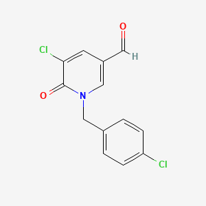 molecular formula C13H9Cl2NO2 B1361668 5-Chloro-1-(4-chlorobenzyl)-6-oxo-1,6-dihydro-3-pyridinecarbaldehyde CAS No. 1033463-21-6