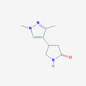 molecular formula C9H13N3O B13616681 4-(1,3-Dimethyl-1H-pyrazol-4-yl)-2-pyrrolidinone 