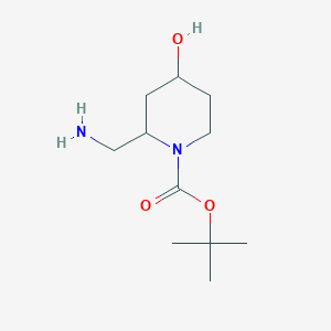 molecular formula C11H22N2O3 B13616724 Tert-butyl 2-(aminomethyl)-4-hydroxypiperidine-1-carboxylate 