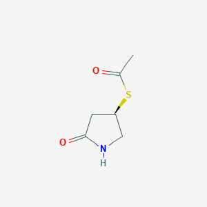 B136168 (r)-4-Acetylthio-2-pyrrolidinone CAS No. 142705-97-3