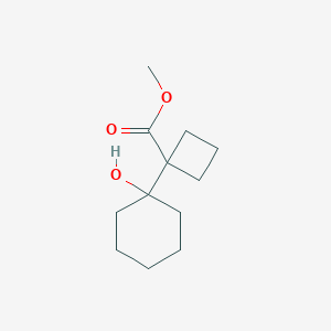 molecular formula C12H20O3 B13616856 Methyl 1-(1-hydroxycyclohexyl)cyclobutane-1-carboxylate 