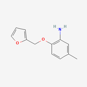molecular formula C12H13NO2 B1361697 2-(2-呋喃甲氧基)-5-甲基苯胺 CAS No. 946715-63-5