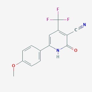 molecular formula C14H9F3N2O2 B136170 2-Hydroxy-6-(4-methoxyphenyl)-4-(trifluoromethyl)nicotinonitrile CAS No. 147381-61-1