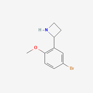 molecular formula C10H12BrNO B13617020 2-(5-Bromo-2-methoxyphenyl)azetidine 