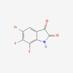 molecular formula C8H2BrF2NO2 B13617023 5-Bromo-6,7-difluoroindoline-2,3-dione 