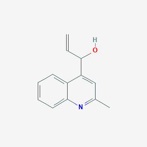 molecular formula C13H13NO B13617041 1-(2-Methylquinolin-4-yl)prop-2-en-1-ol 