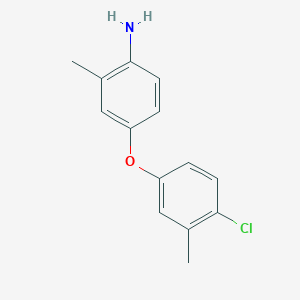 molecular formula C14H14ClNO B1361705 4-(4-Chloro-3-methylphenoxy)-2-methylphenylamine CAS No. 946664-62-6