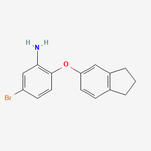 molecular formula C15H14BrNO B1361710 5-溴-2-(2,3-二氢-1H-茚-5-氧基)-苯胺 CAS No. 946786-92-1