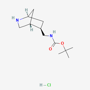 molecular formula C12H23ClN2O2 B13617150 rac-tert-butylN-{[(1R,4S,5S)-2-azabicyclo[2.2.1]heptan-5-yl]methyl}carbamatehydrochloride 