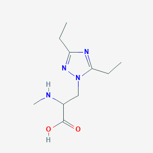 molecular formula C10H18N4O2 B13617216 3-(3,5-Diethyl-1h-1,2,4-triazol-1-yl)-2-(methylamino)propanoic acid 