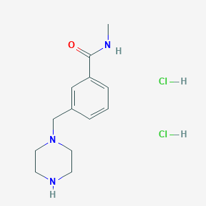 molecular formula C13H21Cl2N3O B13617227 N-methyl-3-[(piperazin-1-yl)methyl]benzamidedihydrochloride 
