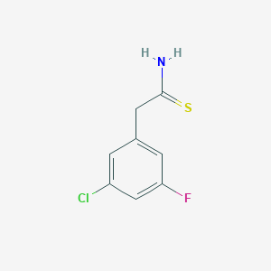molecular formula C8H7ClFNS B13617256 2-(3-Chloro-5-fluorophenyl)ethanethioamide 