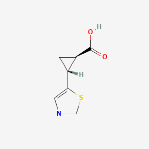 molecular formula C7H7NO2S B13617279 rac-(1R,2R)-2-(1,3-thiazol-5-yl)cyclopropane-1-carboxylicacid,trans 