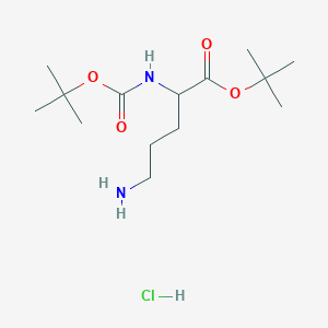 molecular formula C14H29ClN2O4 B13617301 N-alpha-Boc-L-ornithine tert-butyl ester hydrochloride 