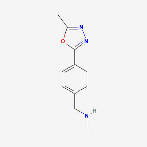 molecular formula C11H13N3O B1361735 N-Methyl-4-(5-methyl-1,3,4-oxadiazol-2-YL)benzylamine CAS No. 944450-83-3