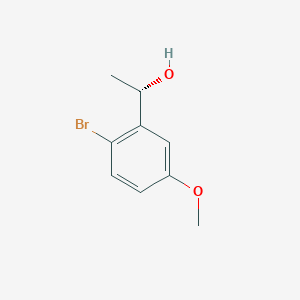 molecular formula C9H11BrO2 B13617371 (S)-1-(2-Bromo-5-methoxyphenyl)ethan-1-ol 