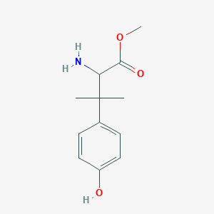 molecular formula C12H17NO3 B13617380 Methyl 2-amino-3-(4-hydroxyphenyl)-3-methylbutanoate 