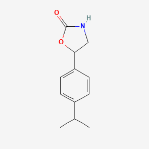 molecular formula C12H15NO2 B13617531 5-(4-Isopropylphenyl)oxazolidin-2-one 
